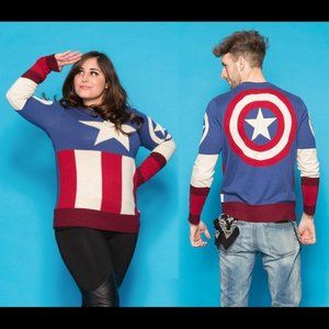 Marvel Captain America Knit Sweater- Unisex Fit